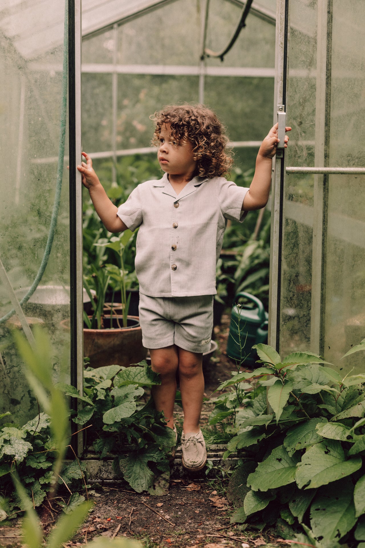 Baje Studio - linen blouse Buce - blue steel