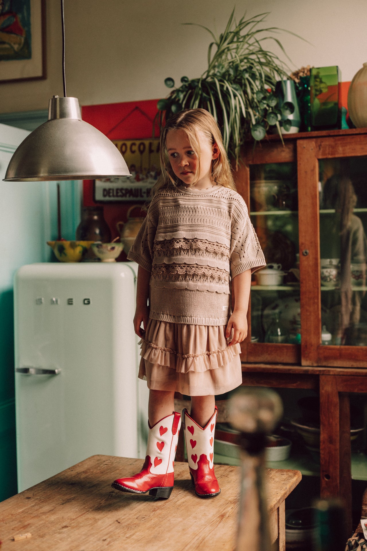 Baje Studio - knitted tule dress Maia - rose salmon