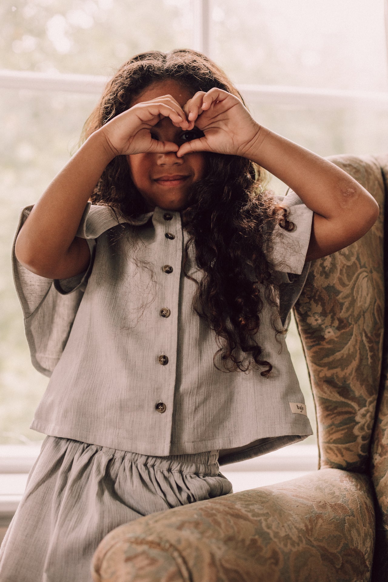 Baje Studio - woven blouse Liss - blue steel