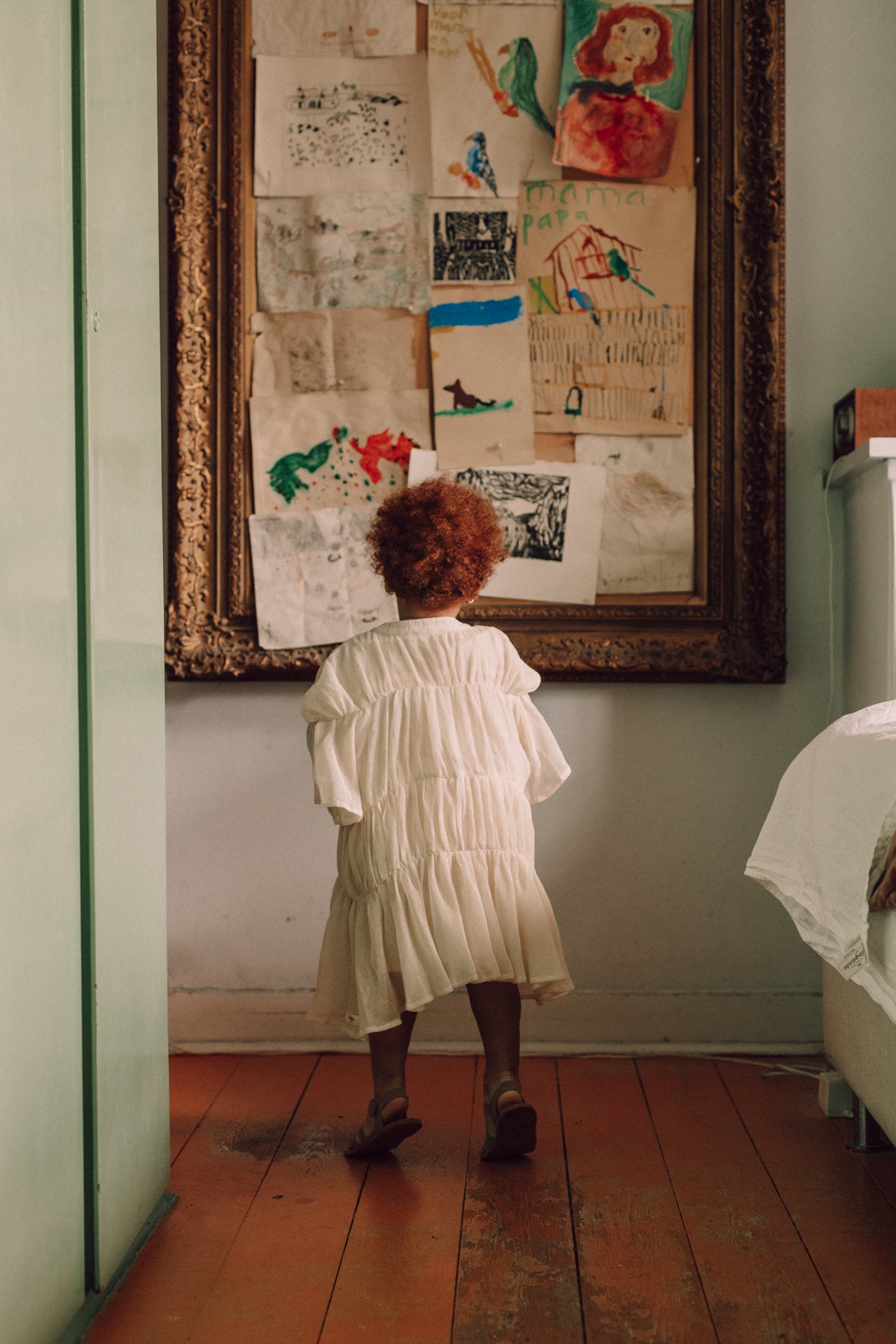 Baje Studio - crincle woven dress Ribas - crème oat