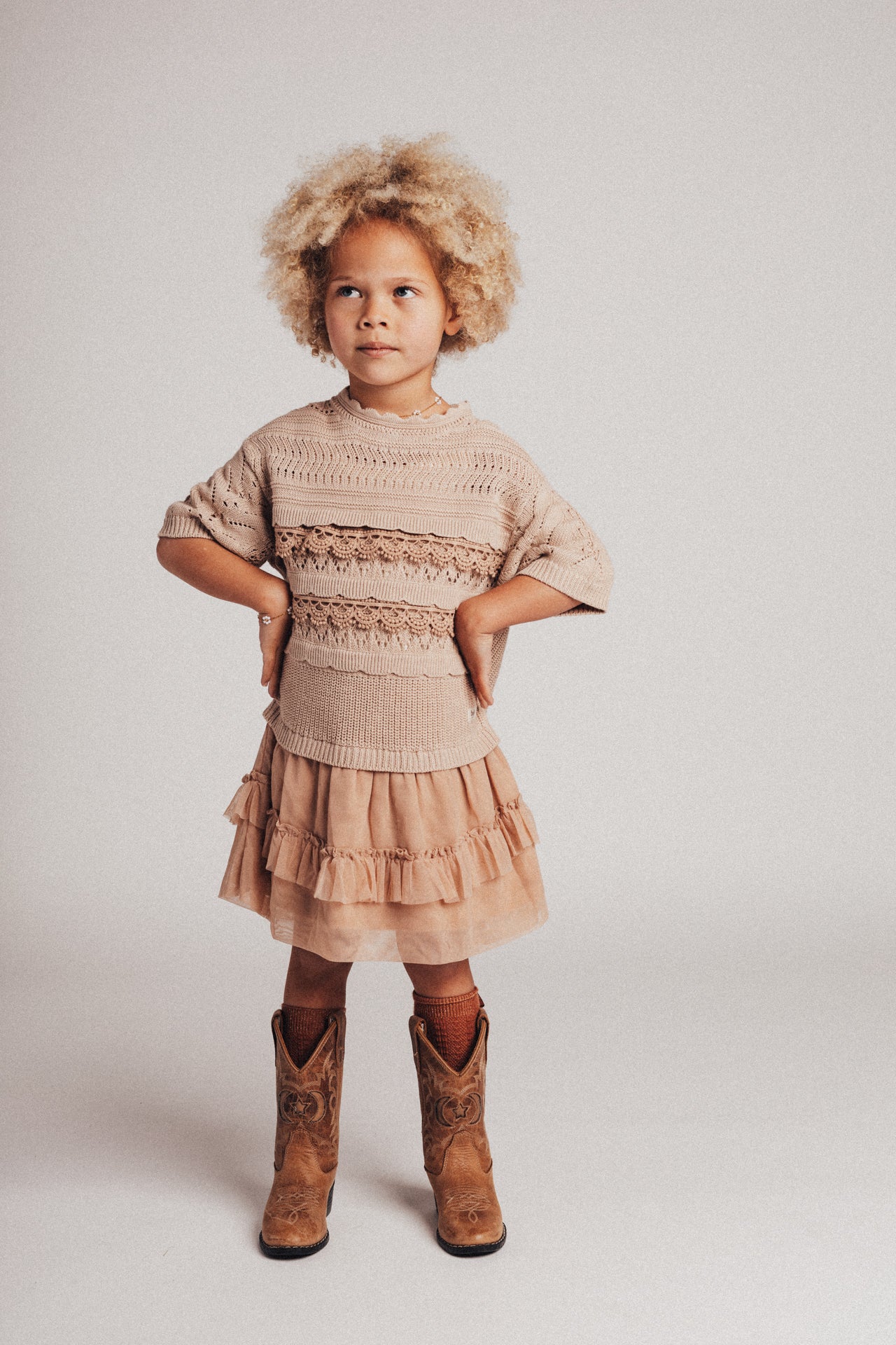 Baje Studio - knitted tule dress Maia - rose salmon