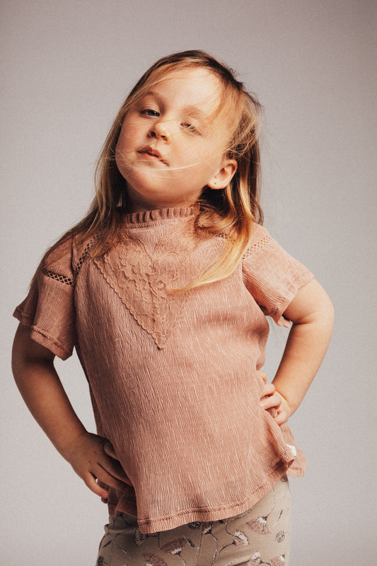 Baje Studio - crincle woven blouse Lou - rose amber