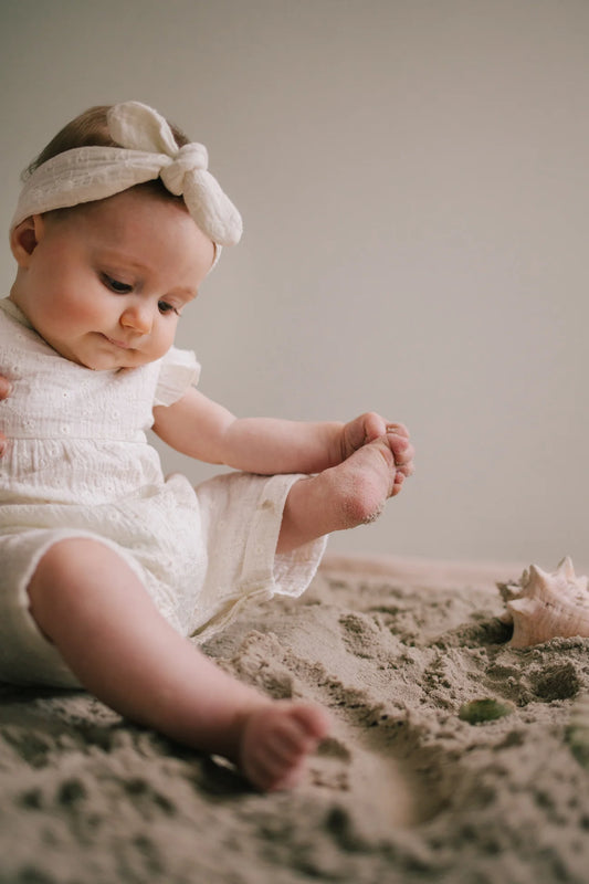 Riffle Amsterdam - hairband Britt - woven white embroidery