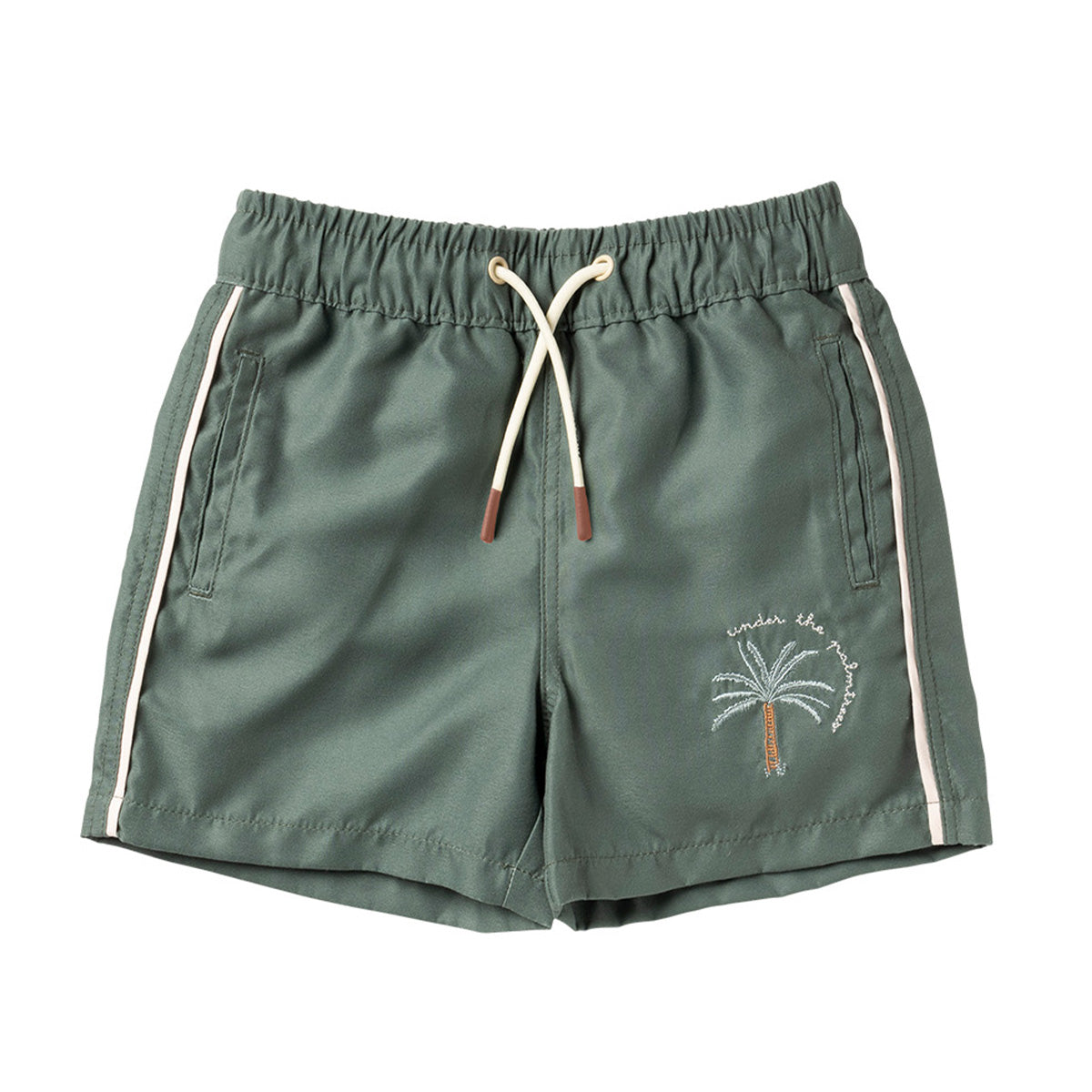 Salted Stories - swim shorts Solid - bronze green
