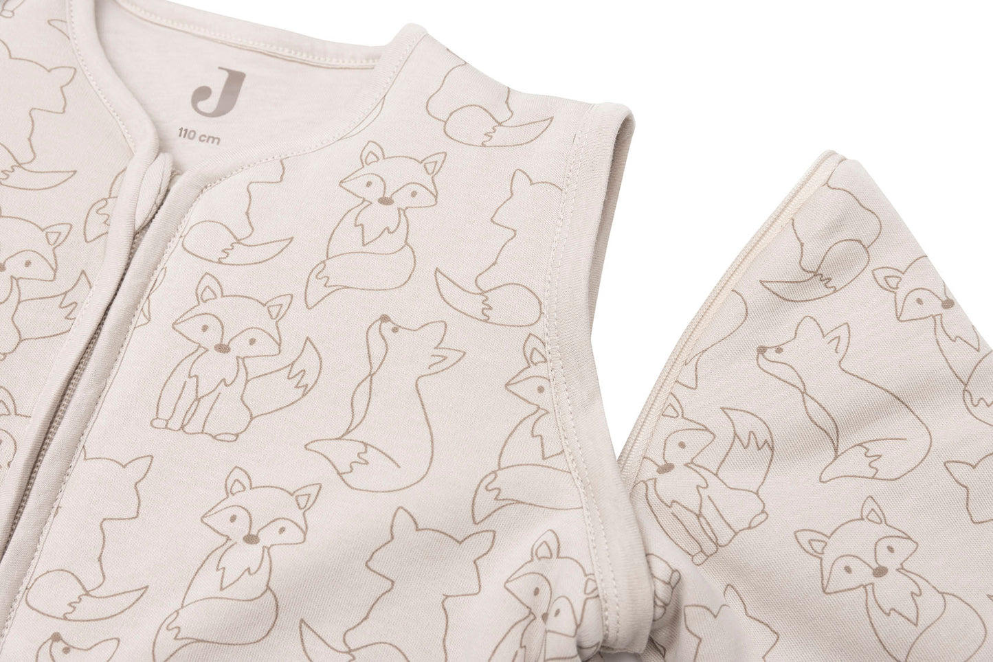 Slaapzak Fox met afritsbare mouwen - nougat