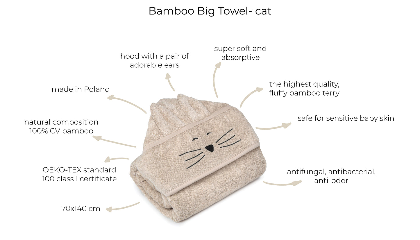 Badcape kat ~ beige ~ 140x70cm