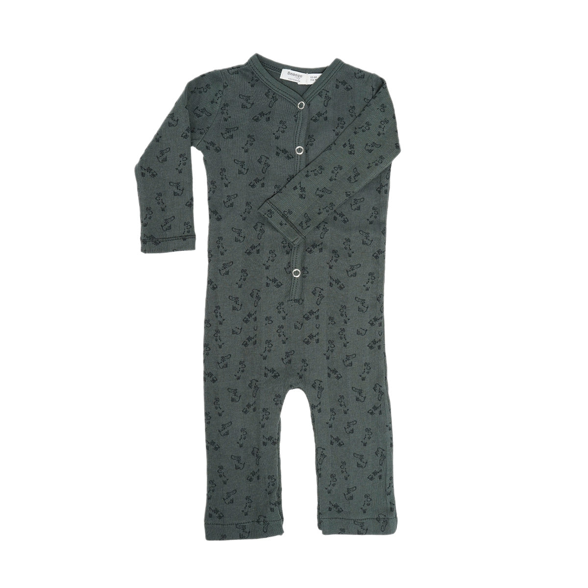 Bodysuit animal print - donkergroen