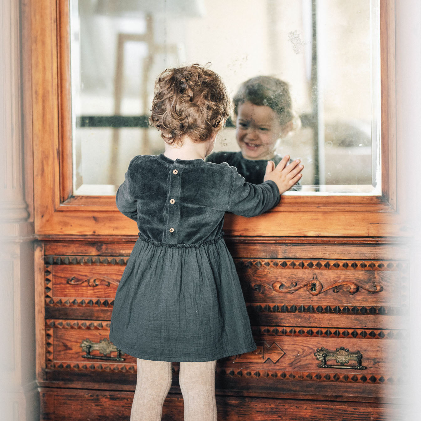 Velvet dress - shadow gray