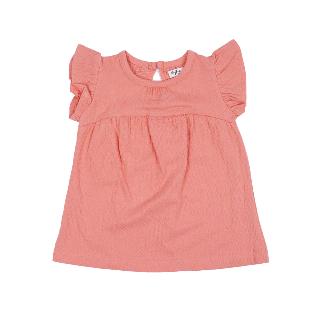 Jurk ruffle mouwtjes - koraal roze