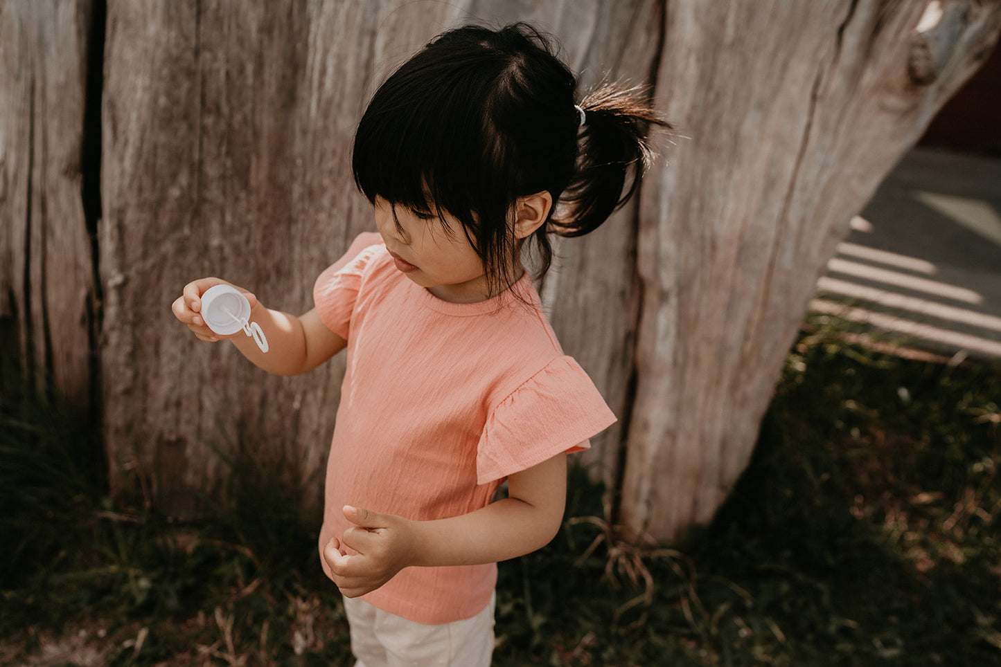 Shirt ruffle mouwtjes ~ koraal