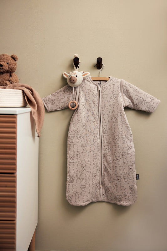 Slaapzak Fox met afritsbare mouwen - nougat