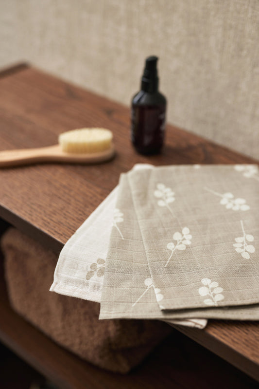 Hydrofiele washandjes Twig ~ Olive Green (3 stuks)