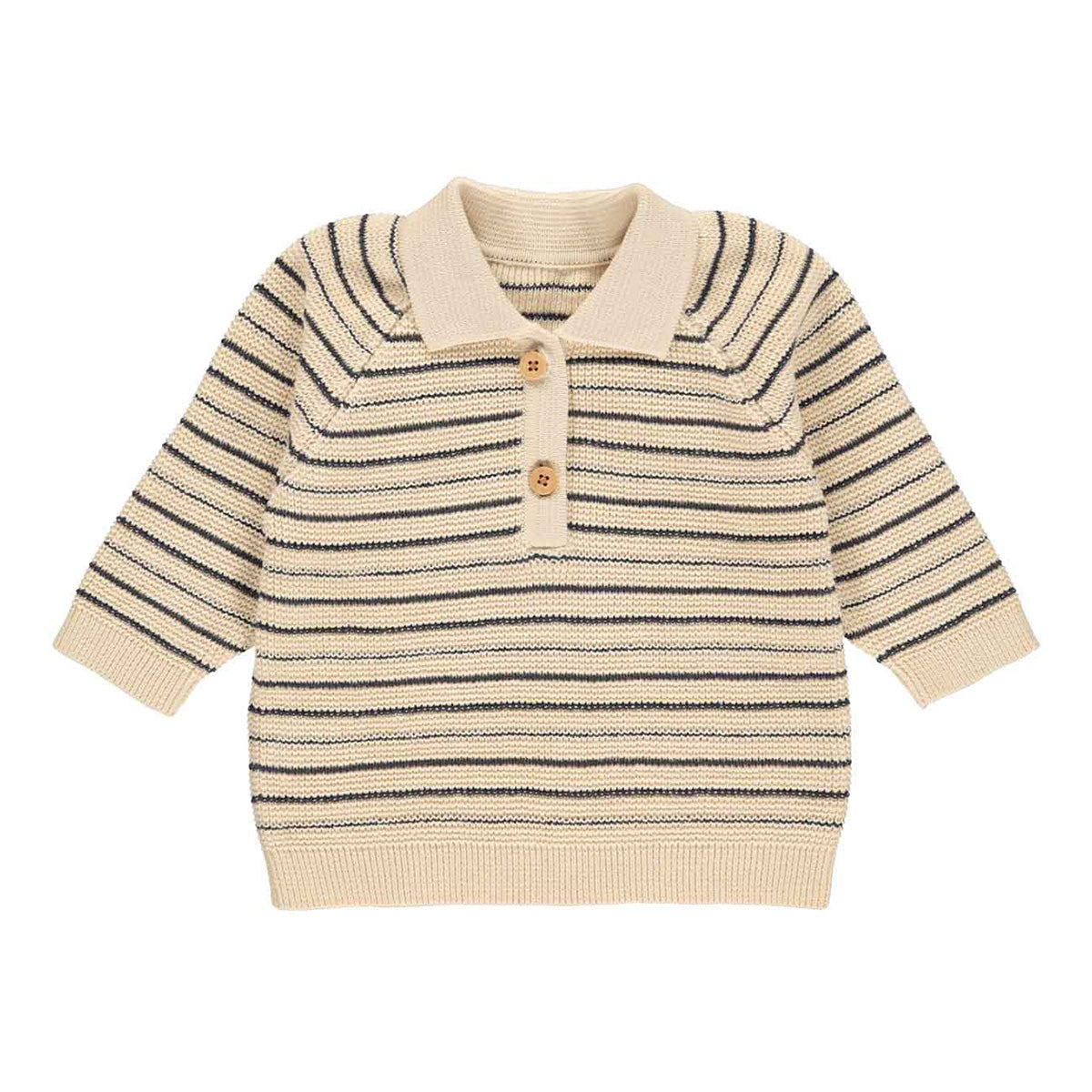 Trui gestreept - beige/marineblauw