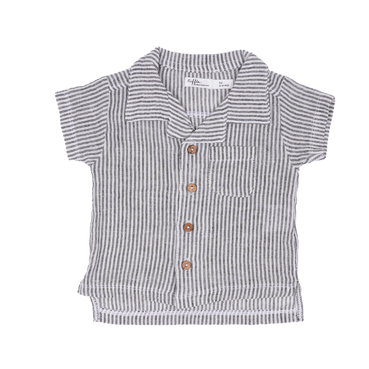 Gestreept overhemd offwhite/bruin