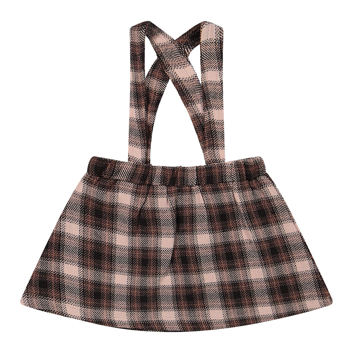 Rok Rosa met bretels - woven pink