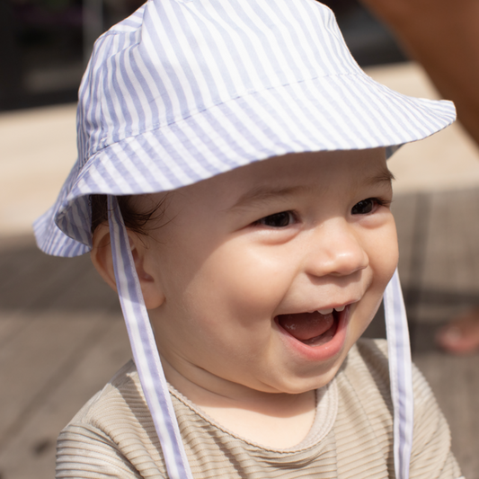 Swim Essentials - UV zonnehoedje blauw gestreept