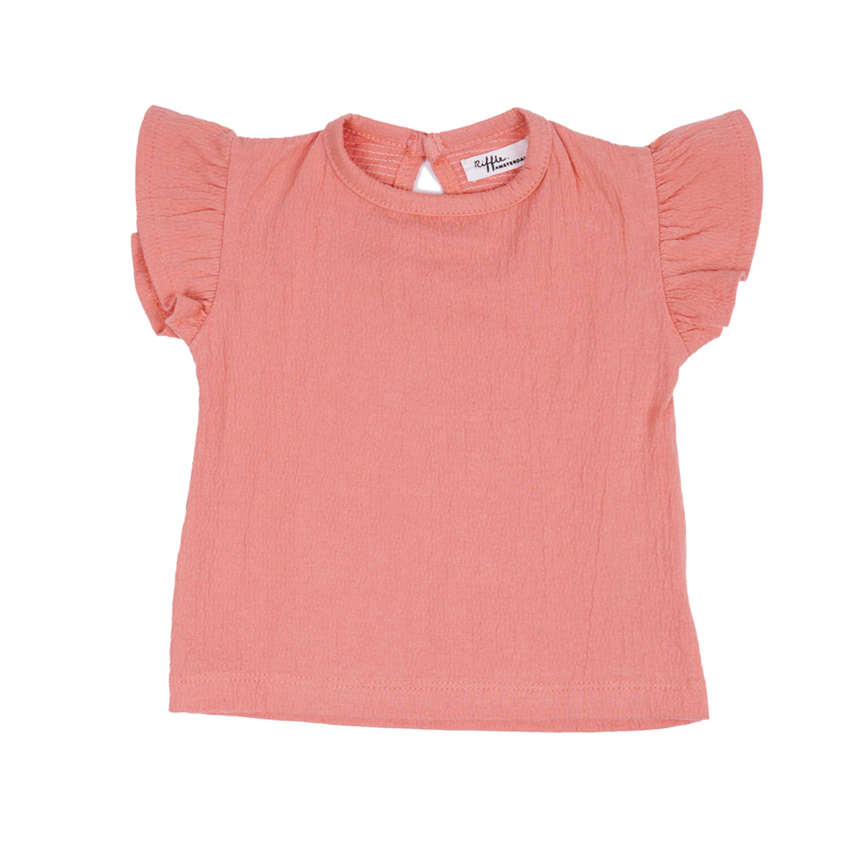Shirt ruffle mouwtjes ~ koraal