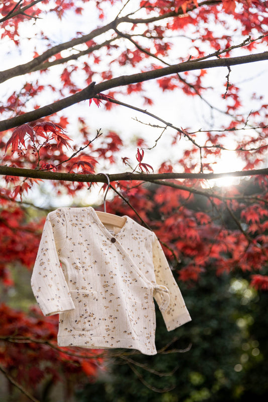Riffle Amsterdam - overslag vestje bloemen - crème
