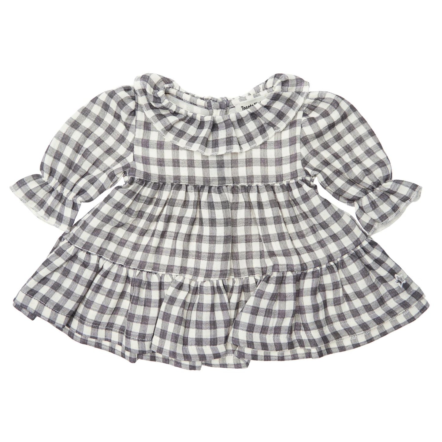 Gingham ruit jurk - grijs