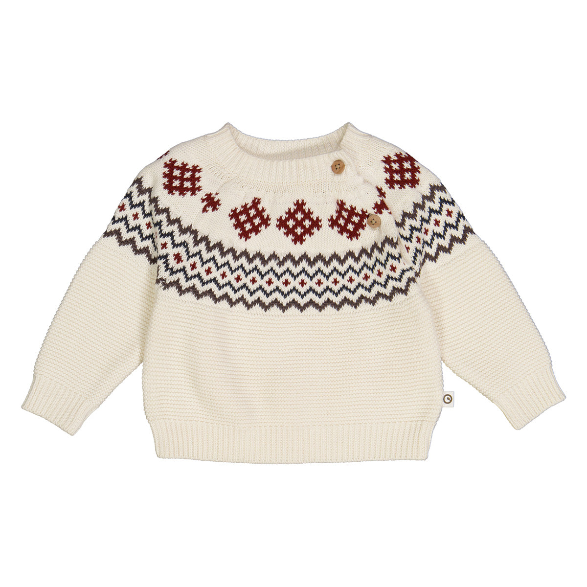 Knit jacquard sweater - crème