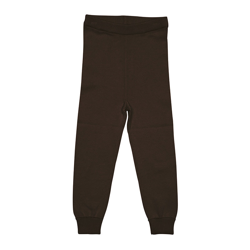 Dun gebreide legging - bruin