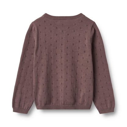 Wheat - knit cardigan Maia - plum