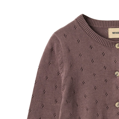 Wheat - knit cardigan Maia - plum