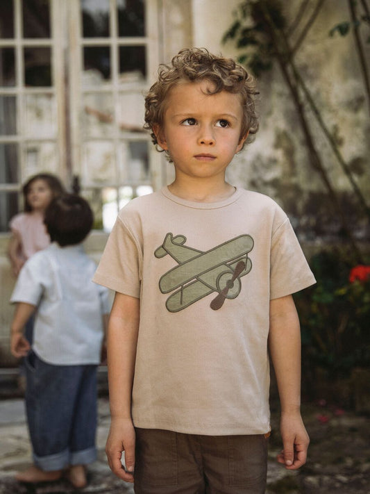 Lil'Atelier - shirt glider plane - oxford tan