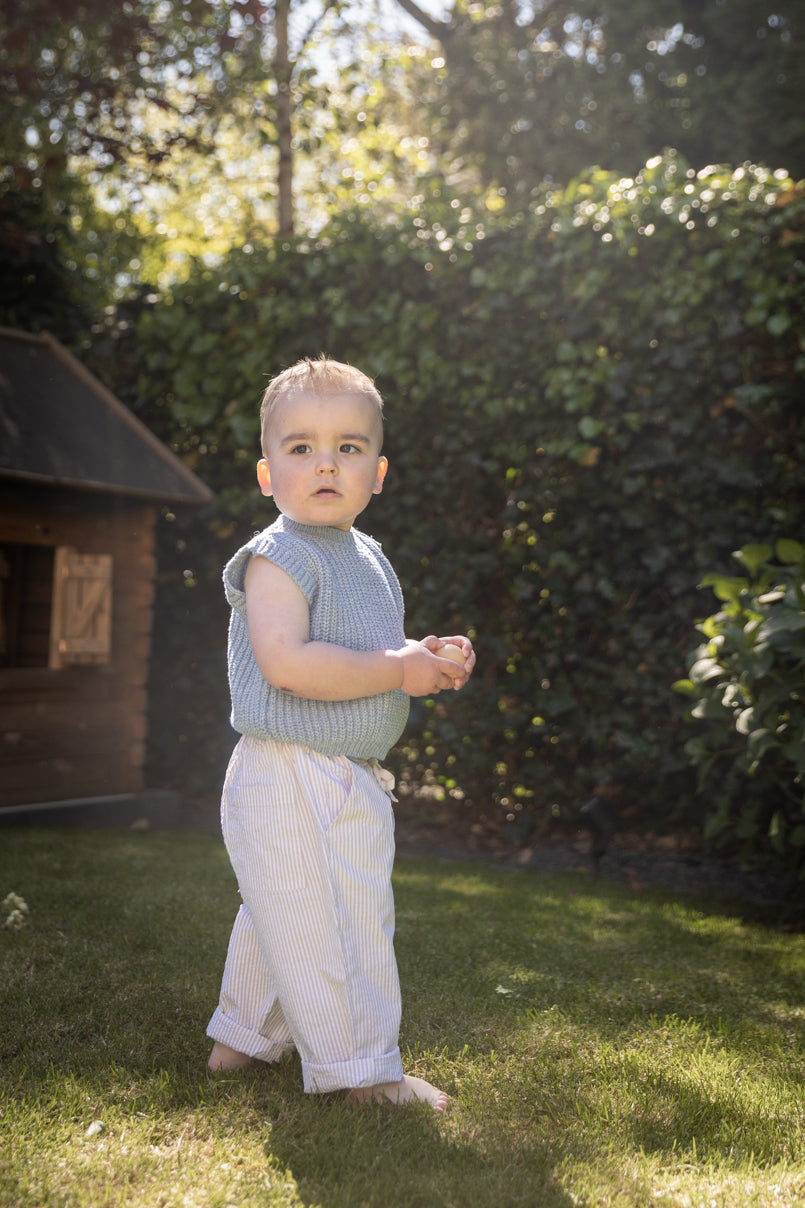 Pequeno Tocon - knitted spencer - blue melange