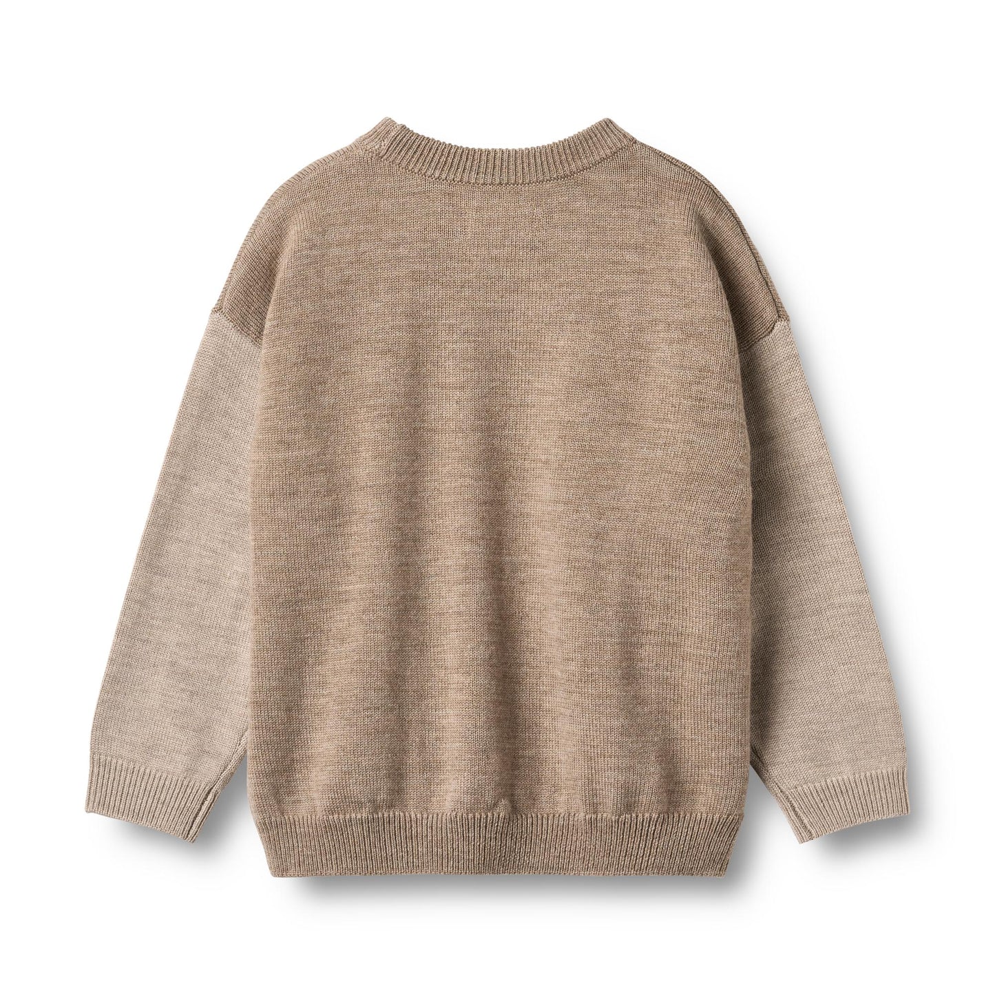 Wheat - merino wool knit pullover Finley - grey camel melange