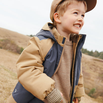 Wheat - merino wool knit pullover Finley - grey camel melange