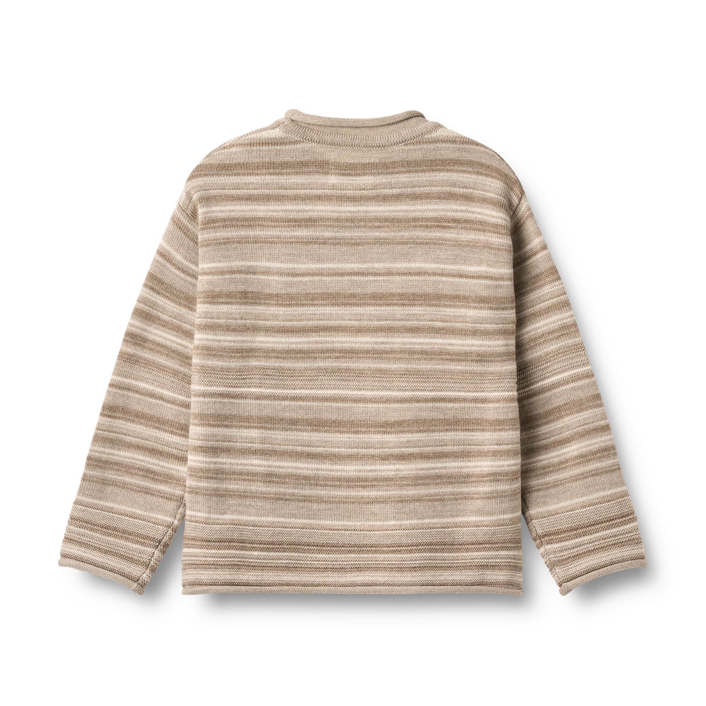 Wheat - merino wool knit pullover Gunnar - warm sand stripe