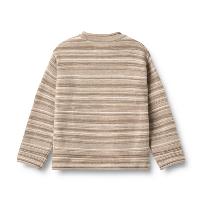 Wheat - merino wool knit pullover Gunnar - warm sand stripe
