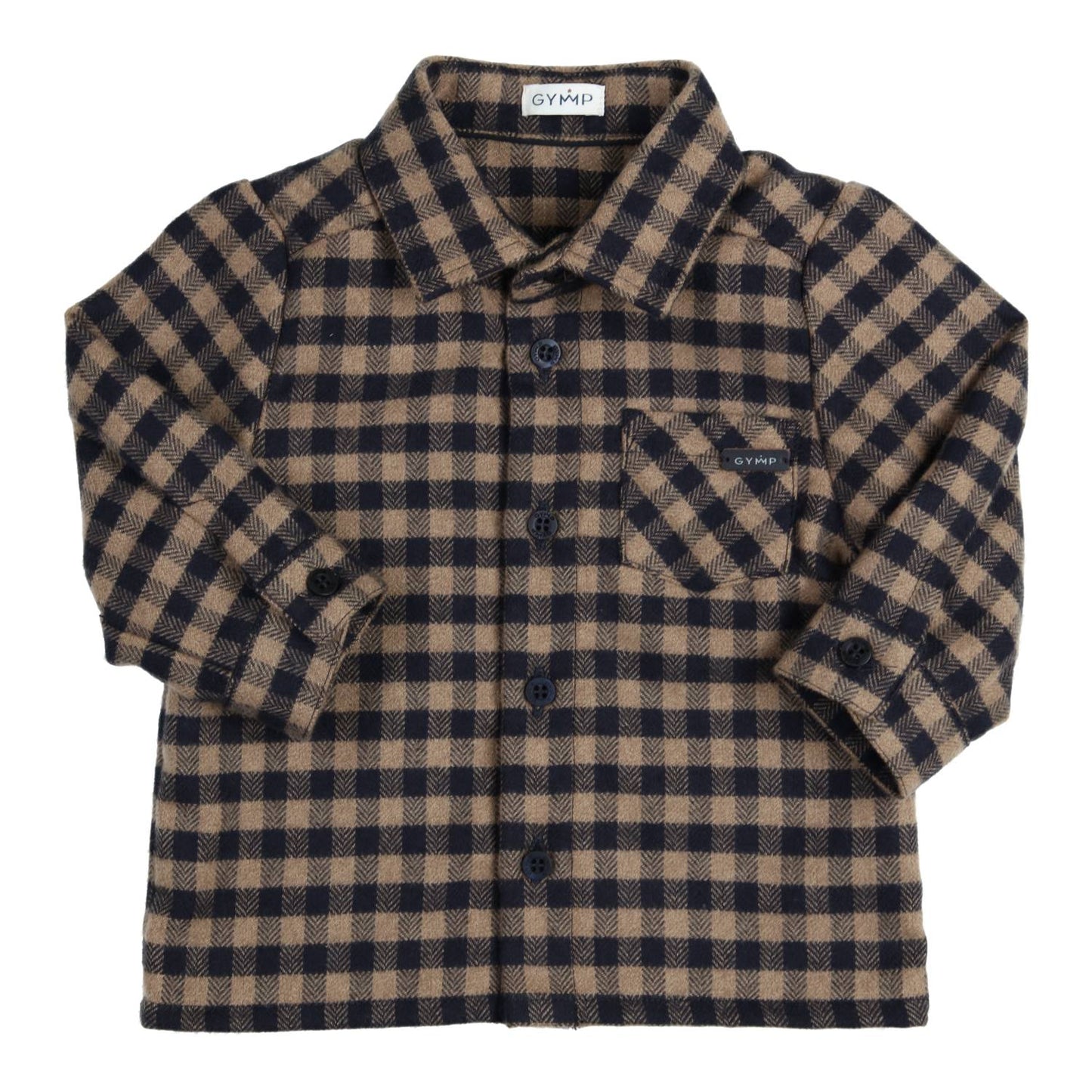 GYMP - check blouse Harley - beige/navy