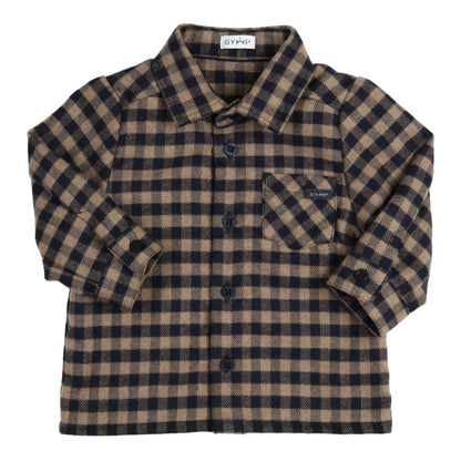 GYMP - check blouse Harley - beige/navy