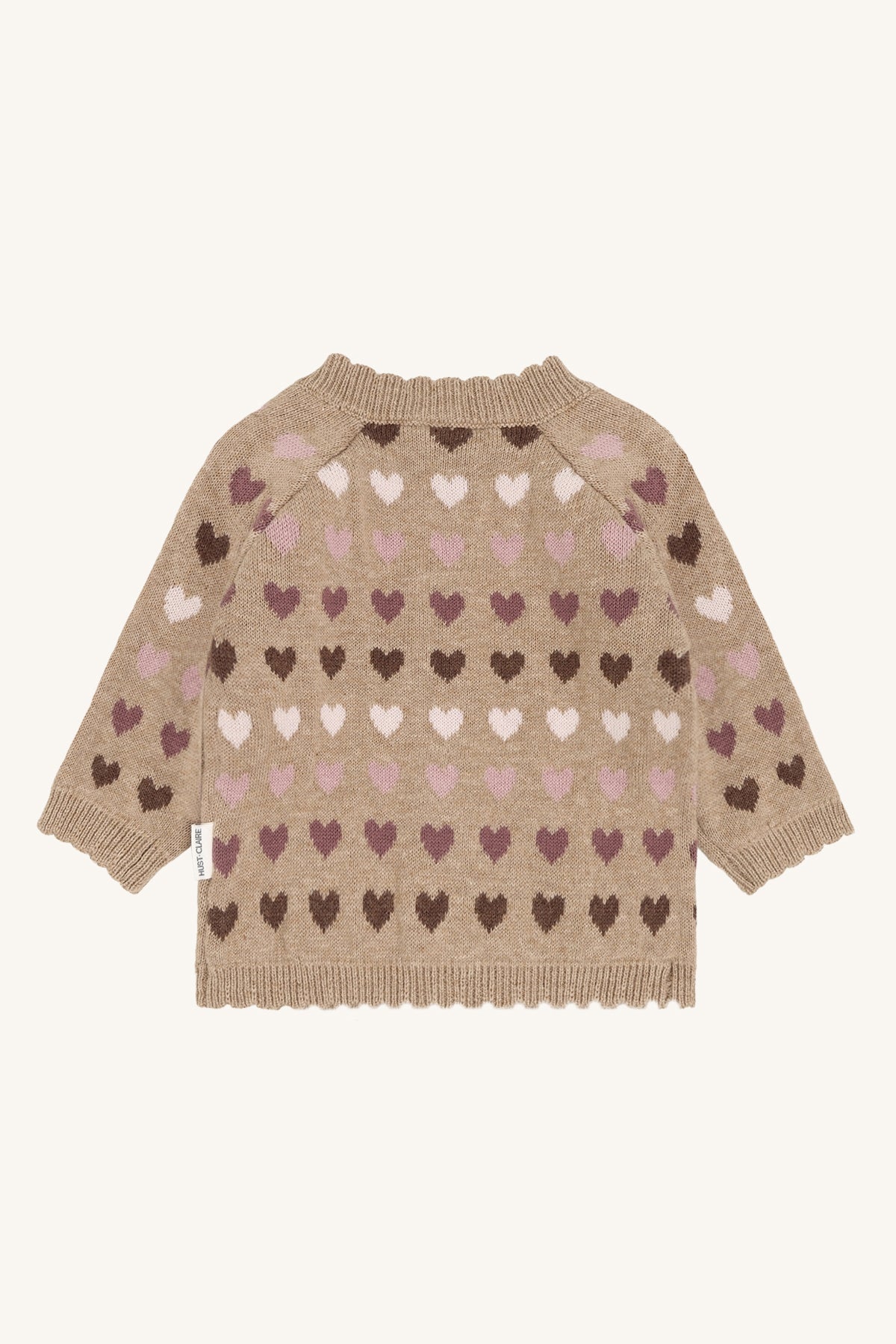 Hust & Claire - hearts cardigan - biscuit