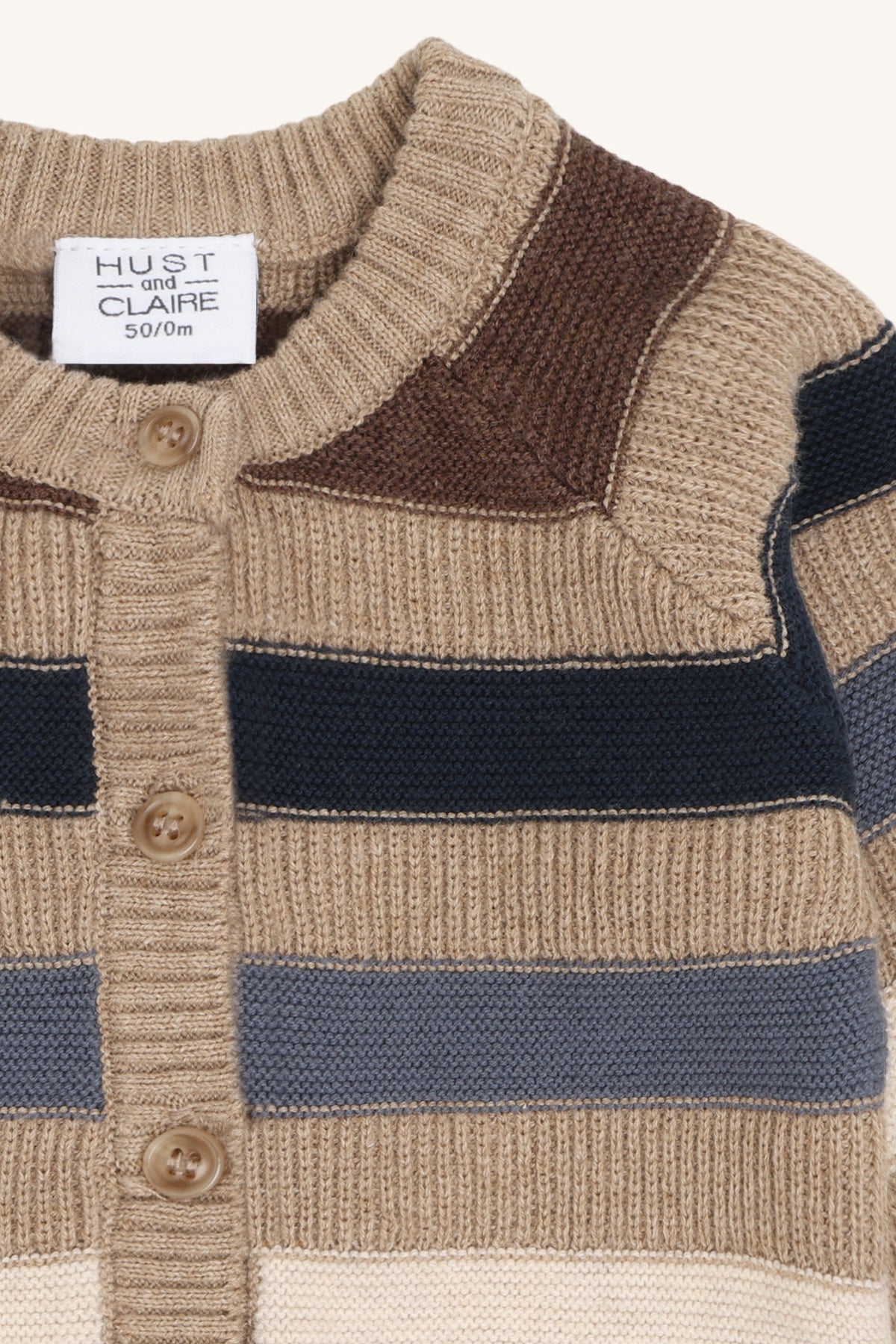 Hust & Claire - cardigan Call - biscuit stripe