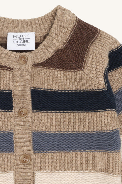 Hust & Claire - cardigan Call - biscuit stripe