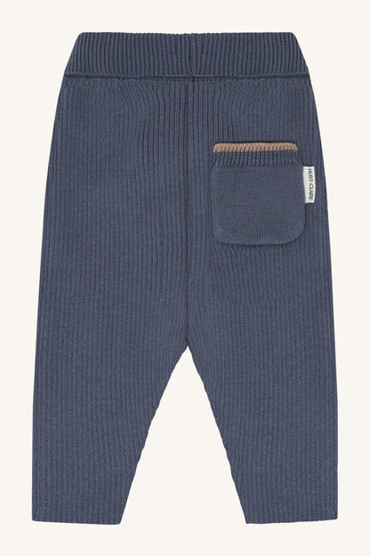 Hust & Claire - knitted rib pants Ger - blue storm