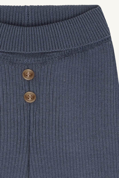 Hust & Claire - knitted rib pants Ger - blue storm