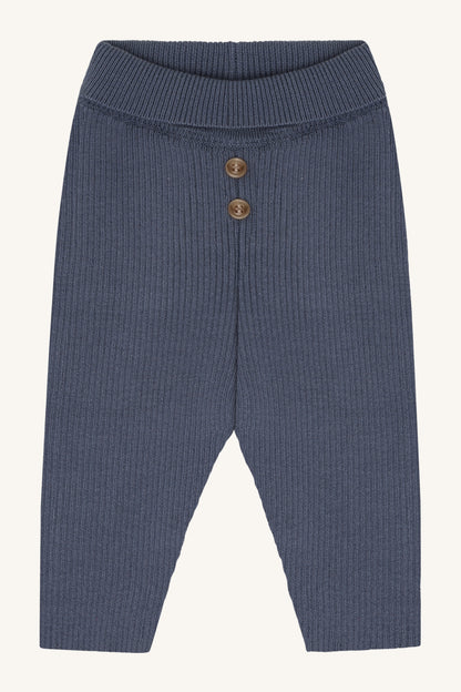 Hust & Claire - knitted rib pants Ger - blue storm