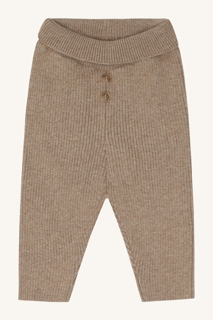 Hust & Claire - knitted rib pants Ger - biscuit