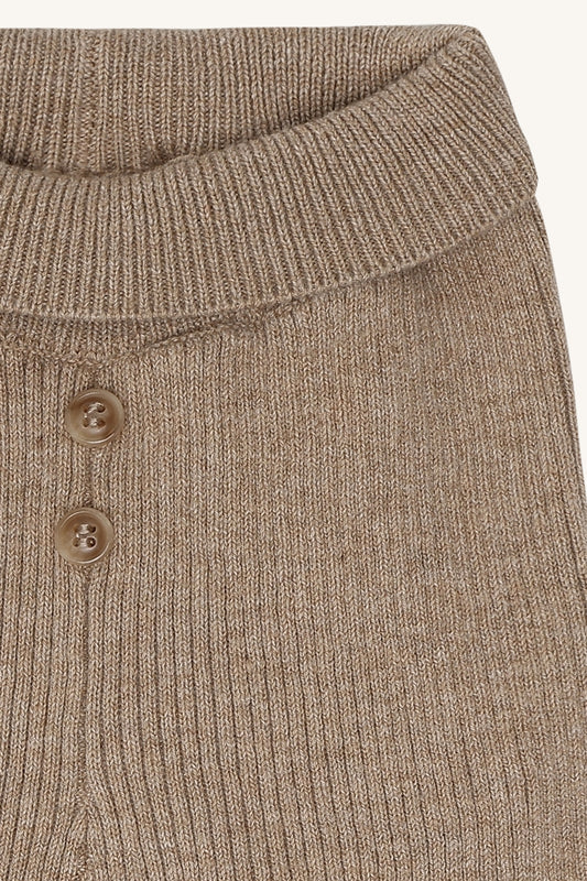Hust & Claire - knitted rib pants Ger - biscuit