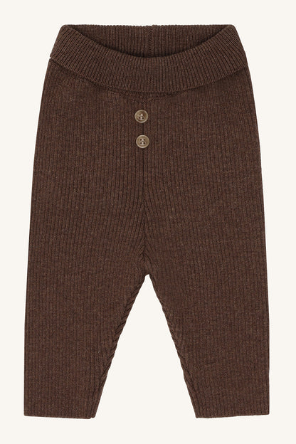 Hust & Claire - knitted rib pants Ger - toffee melange