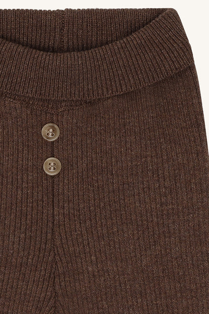 Hust & Claire - knitted rib pants Ger - toffee melange