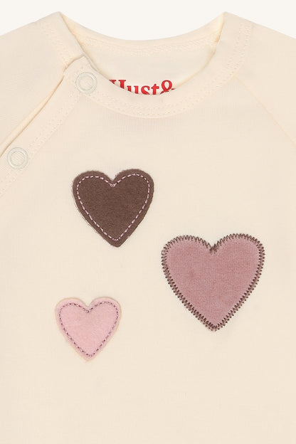Hust & Claire - body Bing hearts - offwhite/ecru