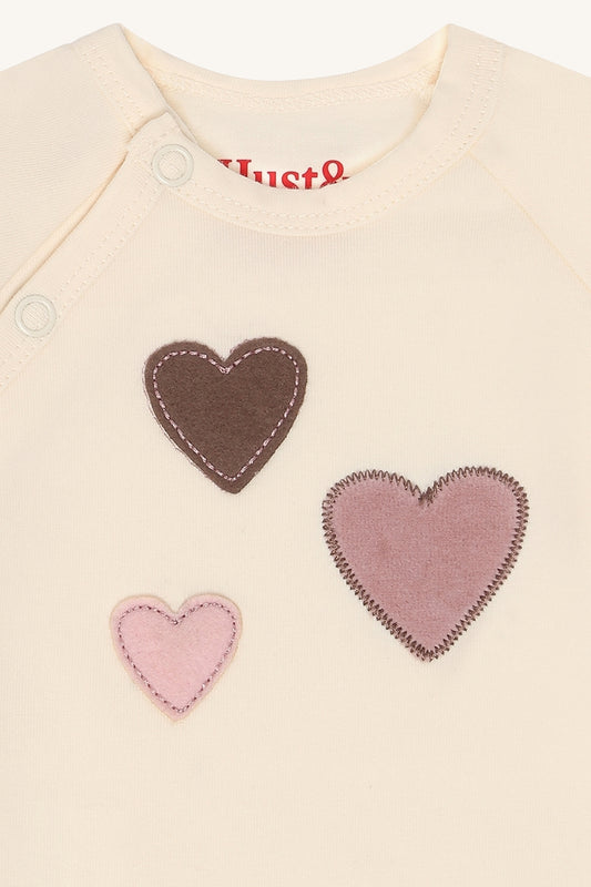 Hust & Claire - body Bing hearts - offwhite/ecru