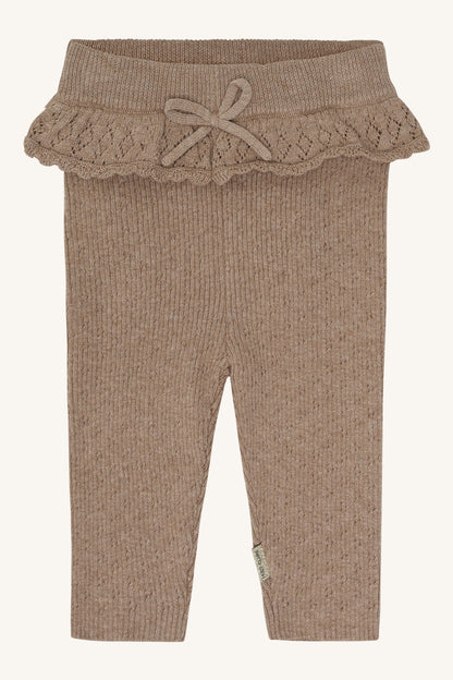 Hust & Claire - knit pants ruches - biscuit