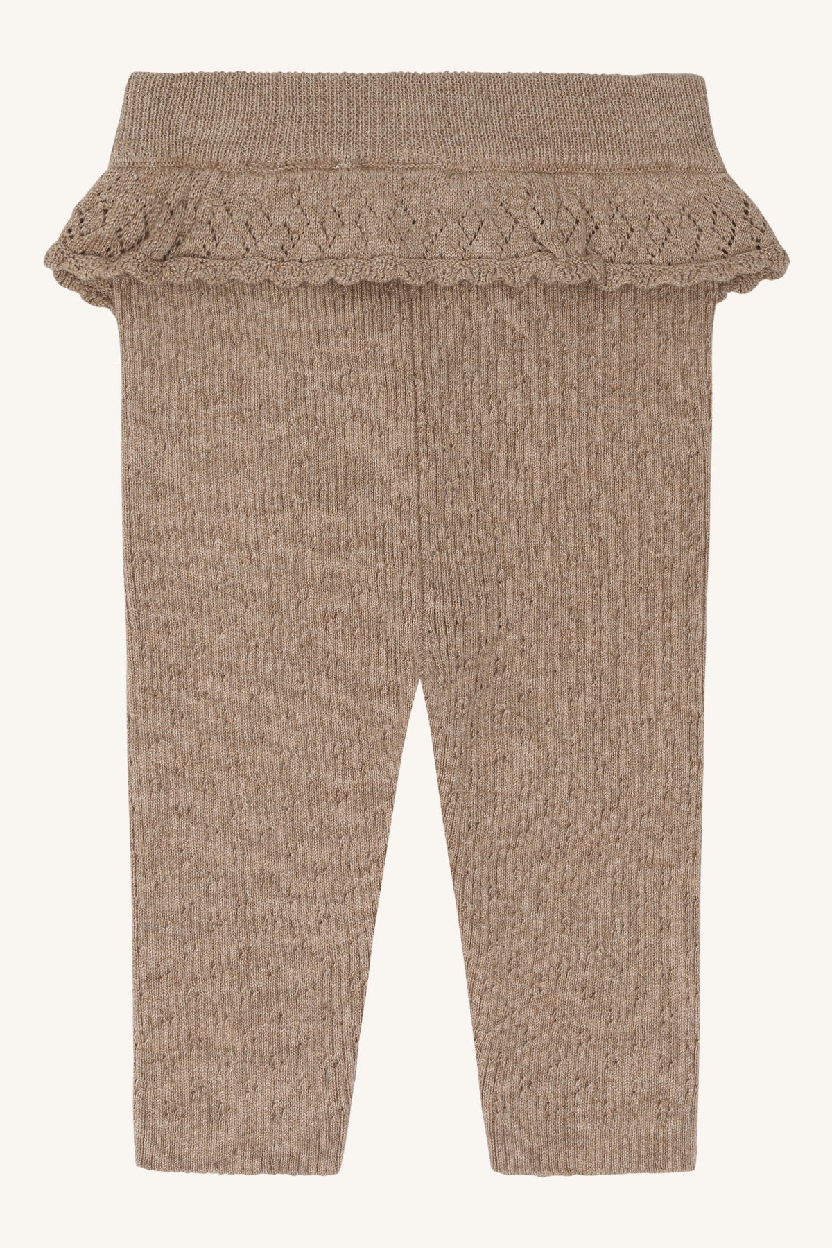 Hust & Claire - knit pants ruches - biscuit