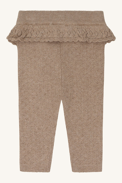 Hust & Claire - knit pants ruches - biscuit